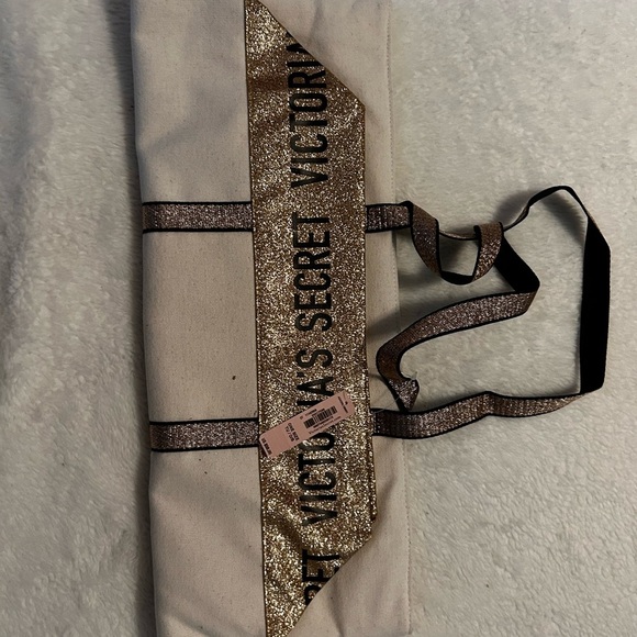 Victoria's Secret Canvas Tote Bag Set - Beige and Pink - Picture 9 of 15